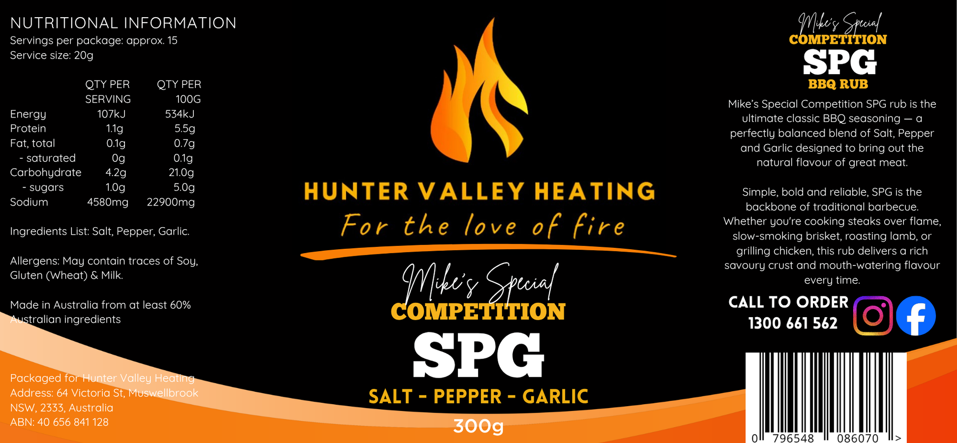 Mike’s Special Competition SPG BBQ Rub 300g label