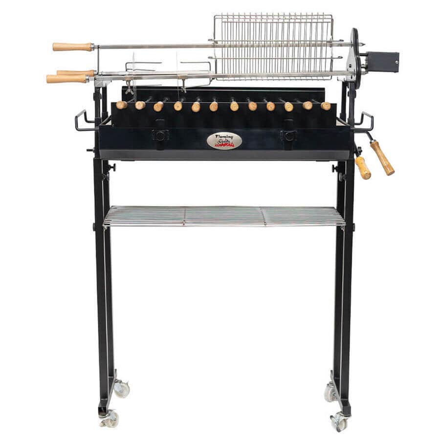 Deluxe Foukou Cyprus Grill Spit - Stoves & Cooktops - Flaming Coals - Hunter Valley Heating 