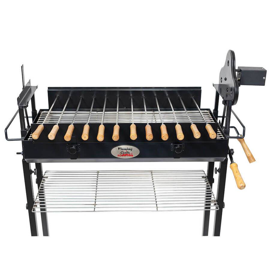 Deluxe Foukou Cyprus Grill Spit - Stoves & Cooktops - Flaming Coals - Hunter Valley Heating 