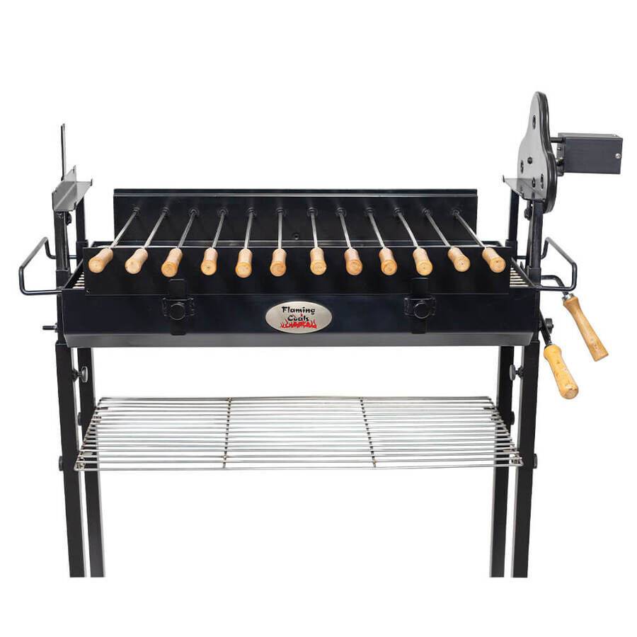 Deluxe Foukou Cyprus Grill Spit - Stoves & Cooktops - Flaming Coals - Hunter Valley Heating 