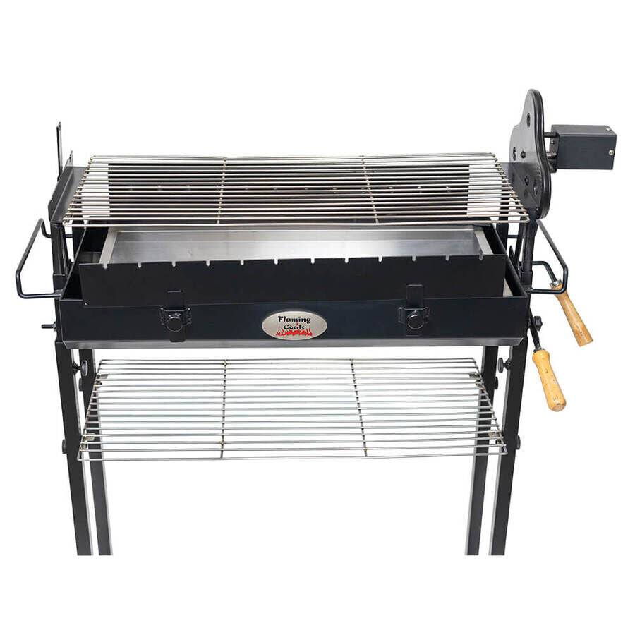 Deluxe Foukou Cyprus Grill Spit - Stoves & Cooktops - Flaming Coals - Hunter Valley Heating 