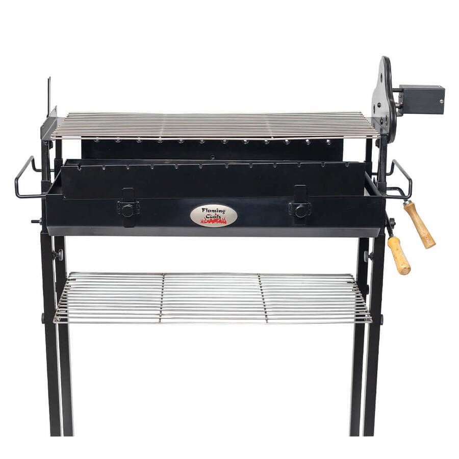 Deluxe Foukou Cyprus Grill Spit - Stoves & Cooktops - Flaming Coals - Hunter Valley Heating 