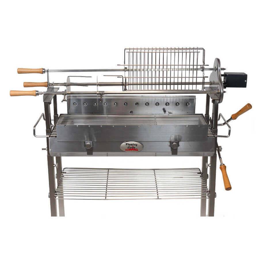 Deluxe Cyprus Grill Spit Stainless Steel - Stoves & Cooktops - Flaming Coals - Hunter Valley Heating 