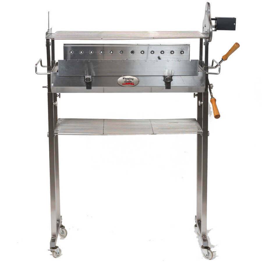 Deluxe Cyprus Grill Spit Stainless Steel - Stoves & Cooktops - Flaming Coals - Hunter Valley Heating 