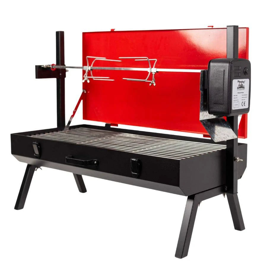 Mini Spit Roaster Charcoal BBQ - Stoves & Cooktops - Flaming Coals - Hunter Valley Heating 