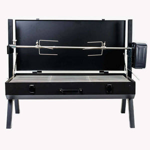 Mini Spit Roaster Charcoal BBQ - Stoves & Cooktops - Flaming Coals - Hunter Valley Heating 
