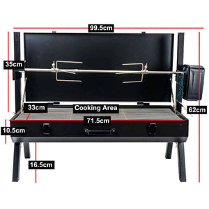 Mini Spit Roaster Charcoal BBQ - Stoves & Cooktops - Flaming Coals - Hunter Valley Heating 
