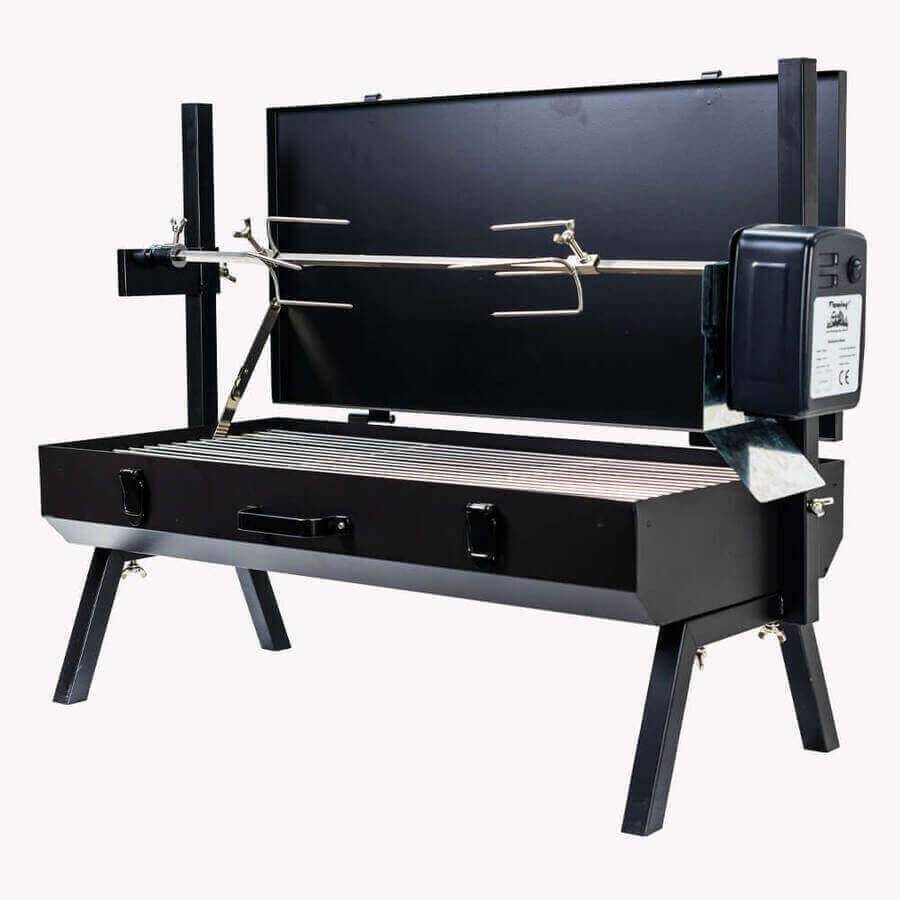 Mini Spit Roaster Charcoal BBQ - Stoves & Cooktops - Flaming Coals - Hunter Valley Heating 