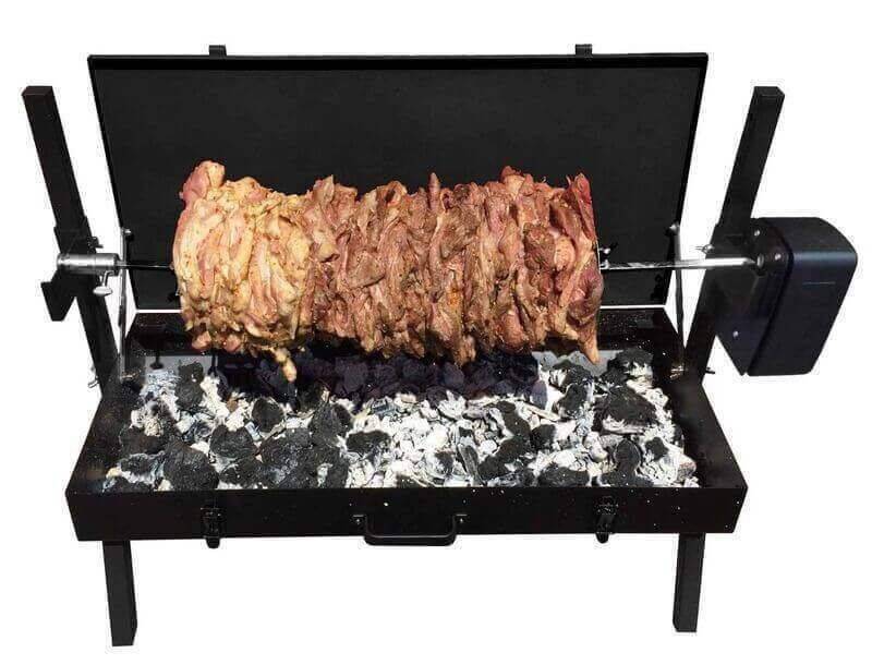 Mini Spit Roaster Charcoal BBQ - Stoves & Cooktops - Flaming Coals - Hunter Valley Heating 