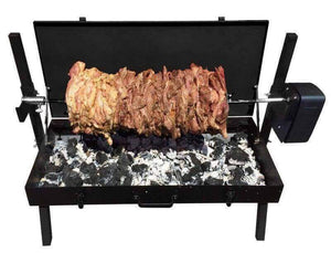 Mini Spit Roaster Charcoal BBQ - Stoves & Cooktops - Flaming Coals - Hunter Valley Heating 