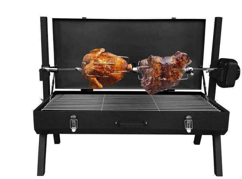 Mini Spit Roaster Charcoal BBQ - Stoves & Cooktops - Flaming Coals - Hunter Valley Heating 