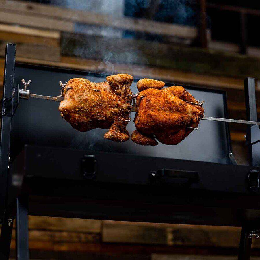 Mini Spit Roaster Charcoal BBQ - Stoves & Cooktops - Flaming Coals - Hunter Valley Heating 