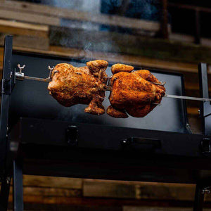 Mini Spit Roaster Charcoal BBQ - Stoves & Cooktops - Flaming Coals - Hunter Valley Heating 