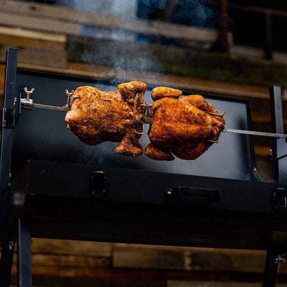 Mini Spit Roaster Charcoal BBQ - Stoves & Cooktops - Flaming Coals - Hunter Valley Heating 