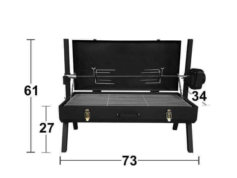 Mini Spit Roaster Charcoal BBQ - Stoves & Cooktops - Flaming Coals - Hunter Valley Heating 