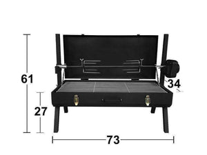 Mini Spit Roaster Charcoal BBQ - Stoves & Cooktops - Flaming Coals - Hunter Valley Heating 
