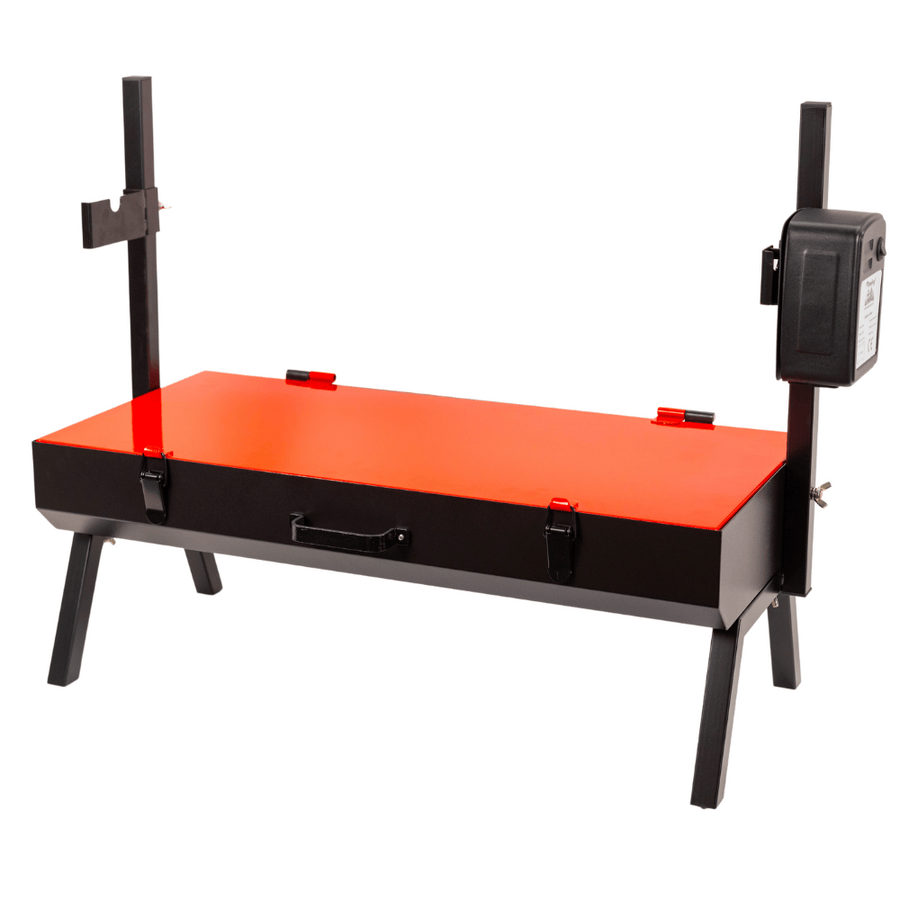 Mini Spit Roaster Charcoal BBQ - Stoves & Cooktops - Flaming Coals - Hunter Valley Heating 