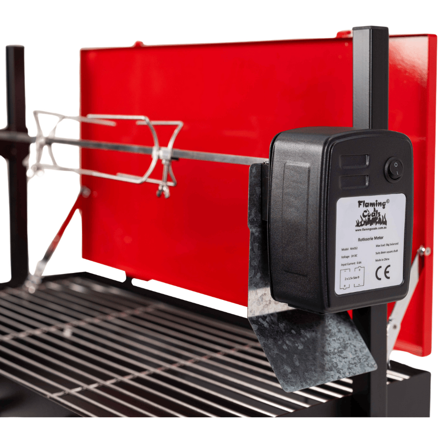 Mini Spit Roaster Charcoal BBQ - Stoves & Cooktops - Flaming Coals - Hunter Valley Heating 