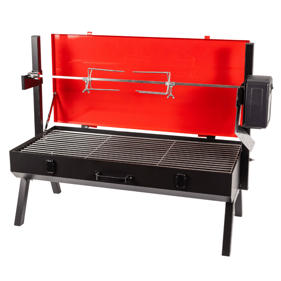 Mini Spit Roaster Charcoal BBQ - Stoves & Cooktops - Flaming Coals - Hunter Valley Heating 