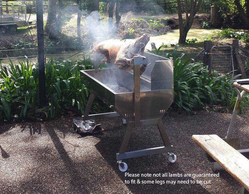 1200 Stainless Steel Spartan Spit Roaster - Stoves & Cooktops - Flaming Coals - Hunter Valley Heating 