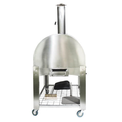Large Stainless Steel Wood Fired Pizza Oven - Pizza Ovens - Flaming Coals - Hunter Valley Heating 