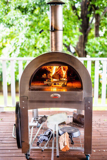 Large Stainless Steel Wood Fired Pizza Oven - Pizza Ovens - Flaming Coals - Hunter Valley Heating 