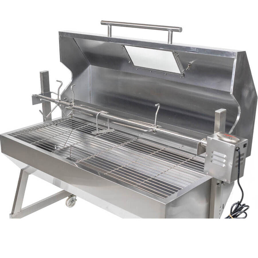 1200 Stainless Steel Hooded Spartan Spit Roaster - Stoves & Cooktops - Flaming Coals - Hunter Valley Heating 