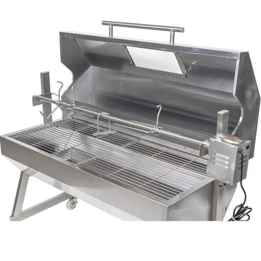1200 Stainless Steel Hooded Spartan Spit Roaster - Stoves & Cooktops - Flaming Coals - Hunter Valley Heating 
