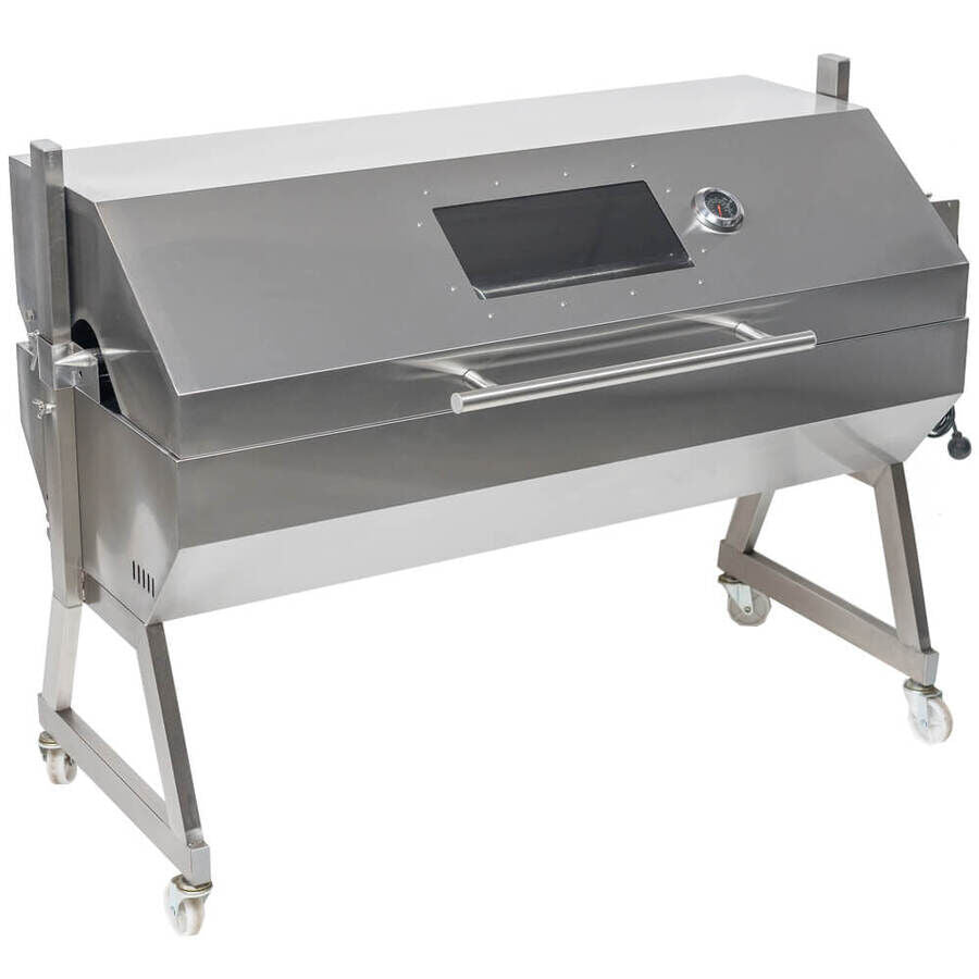 1200 Stainless Steel Hooded Spartan Spit Roaster - Stoves & Cooktops - Flaming Coals - Hunter Valley Heating 