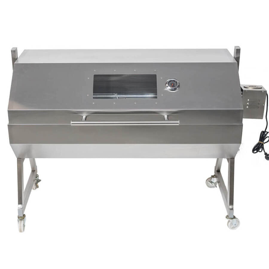 1200 Stainless Steel Hooded Spartan Spit Roaster - Stoves & Cooktops - Flaming Coals - Hunter Valley Heating 