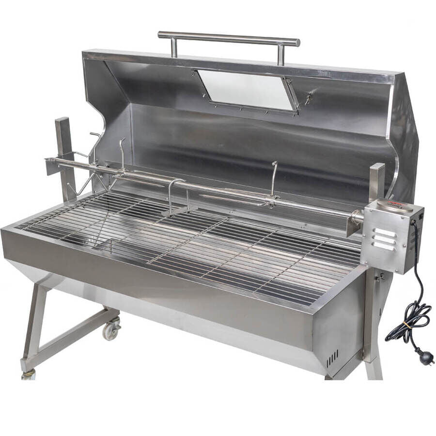 1200 Stainless Steel Hooded Spartan Spit Roaster - Stoves & Cooktops - Flaming Coals - Hunter Valley Heating 