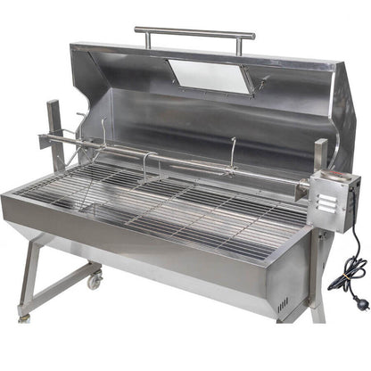 1200 Stainless Steel Hooded Spartan Spit Roaster - Stoves & Cooktops - Flaming Coals - Hunter Valley Heating 