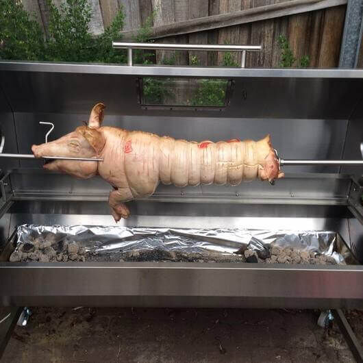 1200 Stainless Steel Hooded Spartan Spit Roaster - Stoves & Cooktops - Flaming Coals - Hunter Valley Heating 