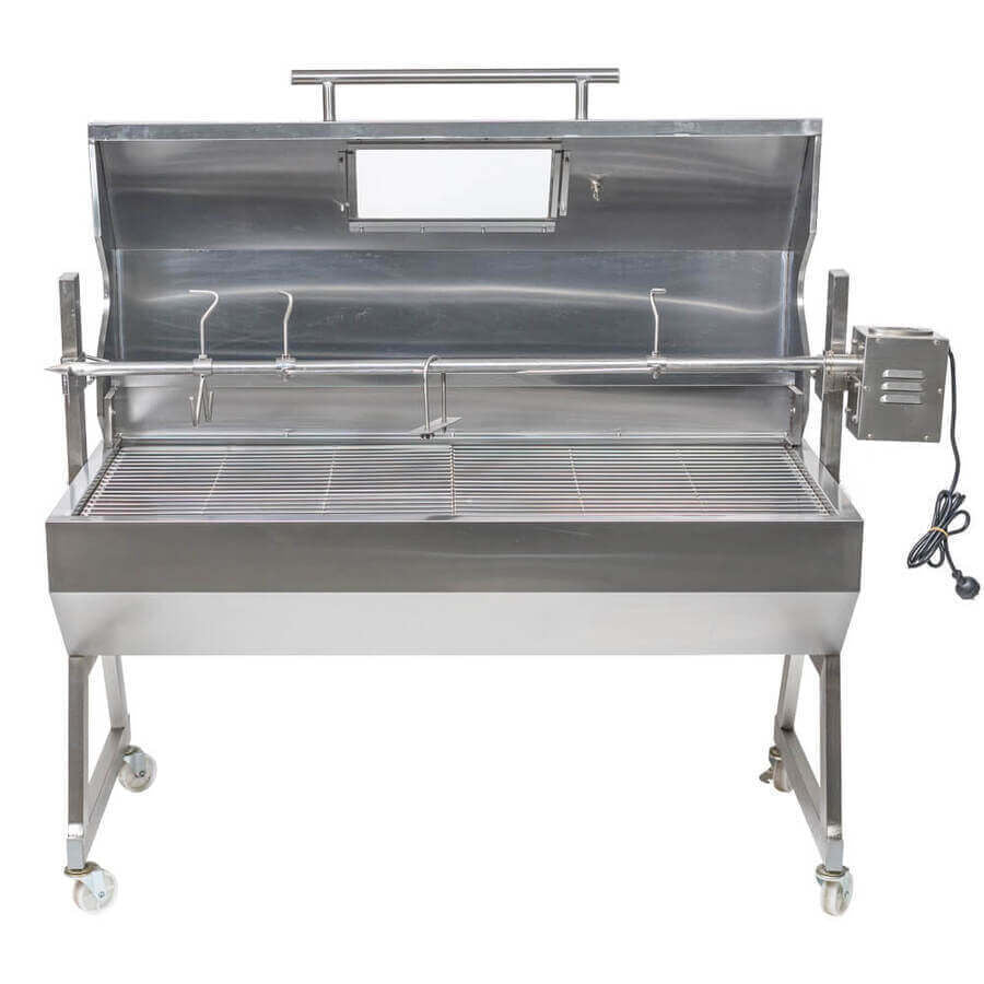 1200 Stainless Steel Hooded Spartan Spit Roaster - Stoves & Cooktops - Flaming Coals - Hunter Valley Heating 