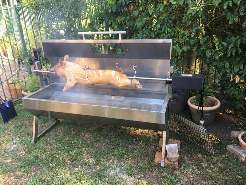 1500 Stainless Steel Hooded Spartan Spit Roaster - Stoves & Cooktops - Flaming Coals - Hunter Valley Heating 
