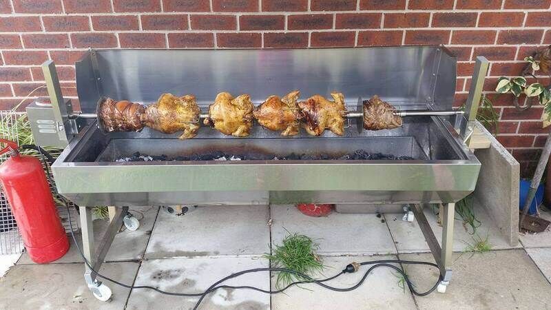 1500 Stainless Steel Spartan Spit Roaster - Stoves & Cooktops - Flaming Coals - Hunter Valley Heating 
