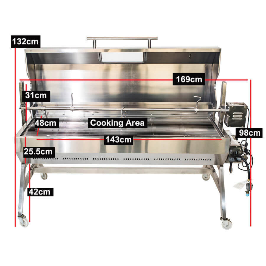 Dual Fuel Spit Roaster 1500 - Stoves & Cooktops - Flaming Coals - Hunter Valley Heating 