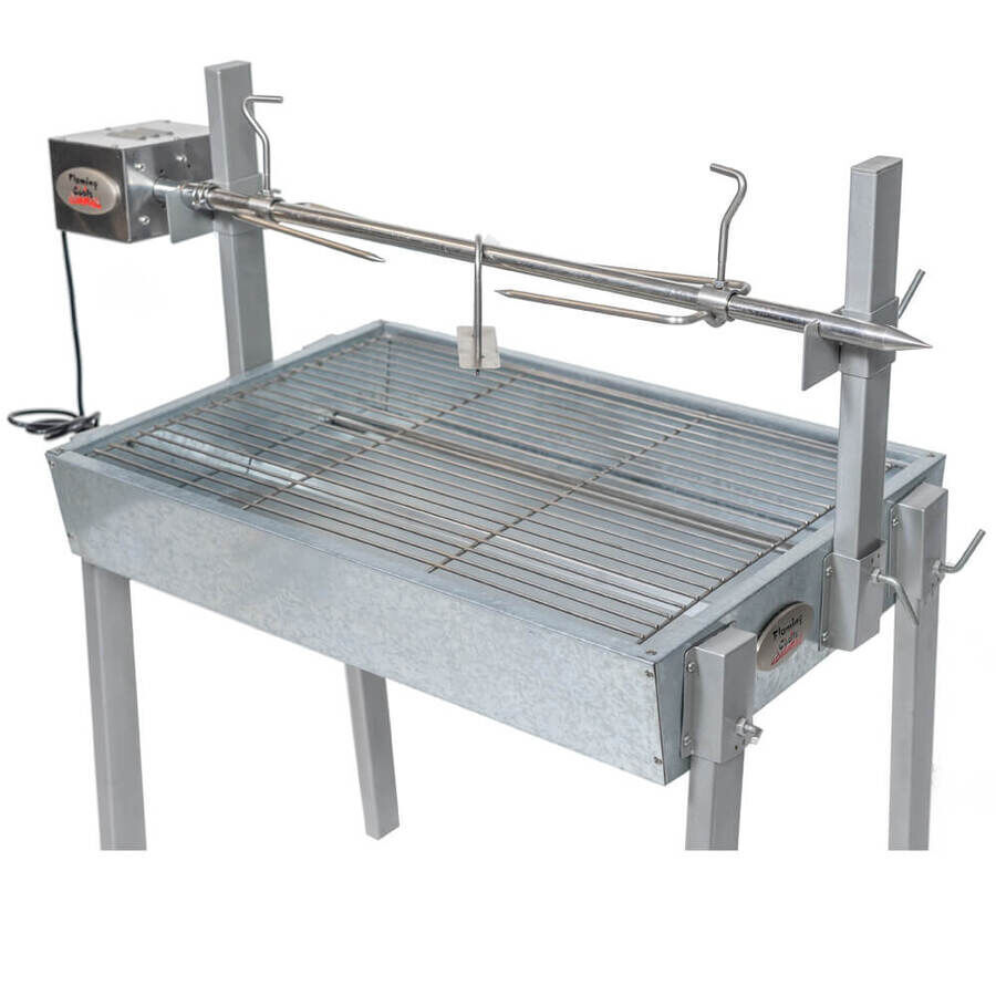 Extendable Large Charcoal BBQ Spit Rotisserie - Stoves & Cooktops - Flaming Coals - Hunter Valley Heating 