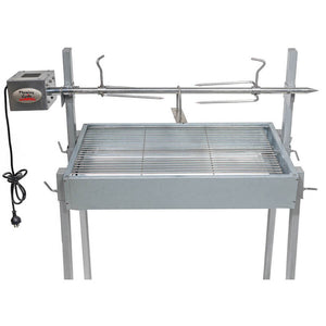 Extendable Large Charcoal BBQ Spit Rotisserie - Stoves & Cooktops - Flaming Coals - Hunter Valley Heating 