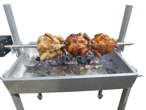 Extendable Large Charcoal BBQ Spit Rotisserie - Stoves & Cooktops - Flaming Coals - Hunter Valley Heating 