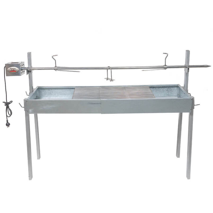 Extendable Large Charcoal BBQ Spit Rotisserie - Stoves & Cooktops - Flaming Coals - Hunter Valley Heating 