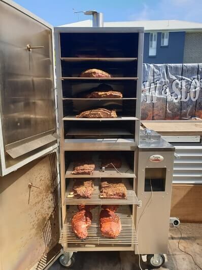 Gravity Feed Smoker - Extra Large - Stoves & Cooktops - Flaming Coals - Hunter Valley Heating 