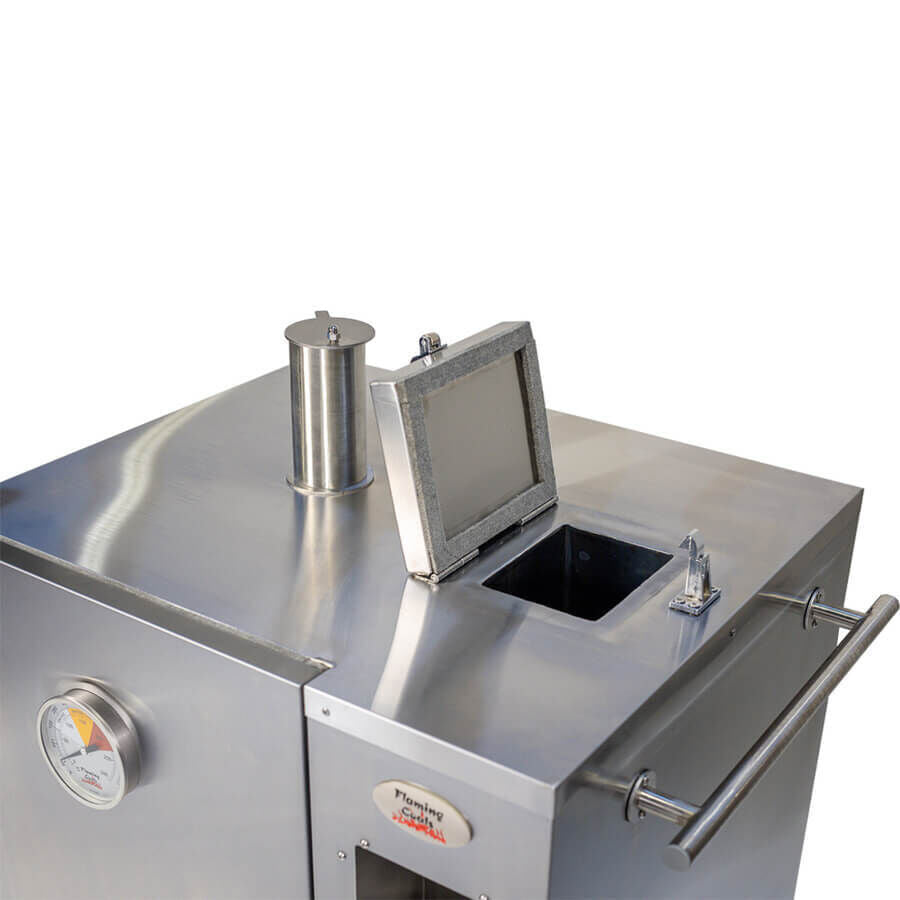 Gravity Feed Smoker - Stoves & Cooktops - Flaming Coals - Hunter Valley Heating 