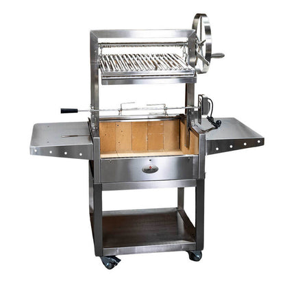 Stainless Steel Parrilla Argentinian BBQ with Rotisserie 610mm x 550mm - Stoves & Cooktops - Flaming Coals - Hunter Valley Heating 