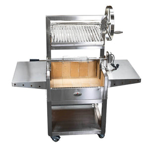 Stainless Steel Parrilla Argentinian BBQ with Rotisserie 610mm x 550mm - Stoves & Cooktops - Flaming Coals - Hunter Valley Heating 