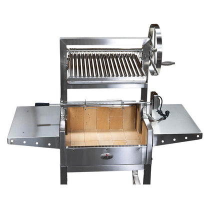 Stainless Steel Parrilla Argentinian BBQ with Rotisserie 610mm x 550mm - Stoves & Cooktops - Flaming Coals - Hunter Valley Heating 