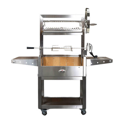 Stainless Steel Parrilla Argentinian BBQ with Rotisserie 610mm x 550mm - Stoves & Cooktops - Flaming Coals - Hunter Valley Heating 