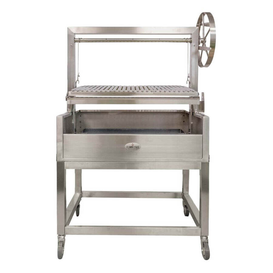 Stainless Steel Parrilla Grill 885 x 550 - Stoves & Cooktops - Flaming Coals - Hunter Valley Heating 