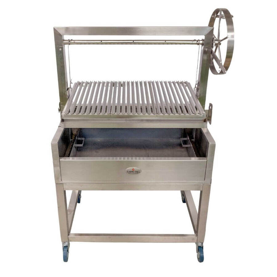 Stainless Steel Parrilla Grill 885 x 550 - Stoves & Cooktops - Flaming Coals - Hunter Valley Heating 