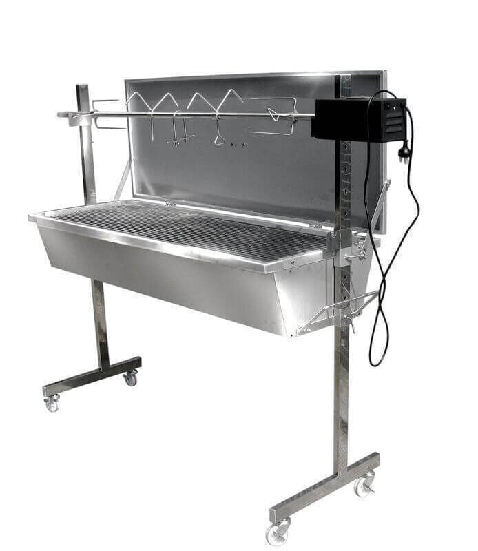 Stainless Steel Warrior Spit Roaster - Stoves & Cooktops - Flaming Coals - Hunter Valley Heating 